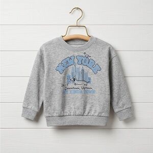 Baby boy girl unisex size 18M Grey Sweatshirt pullover top Blue New York Graphic